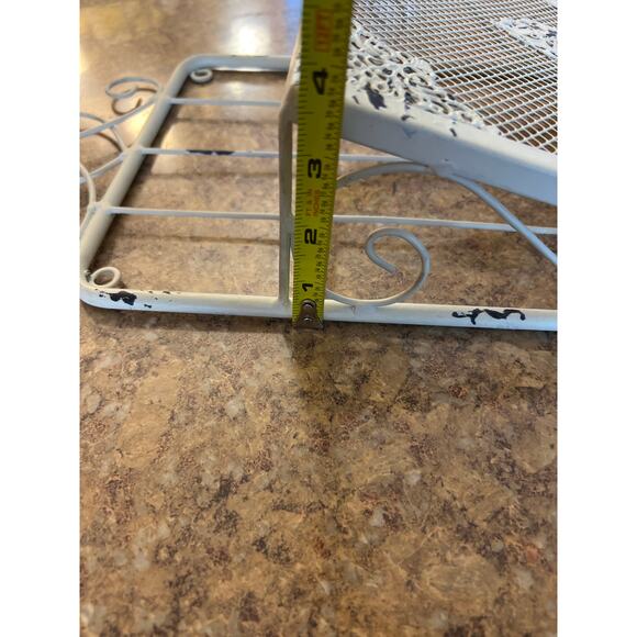 French Shabby Chic Metal Wall Storage and Towel or Coat Hook - Picture 5 of 5